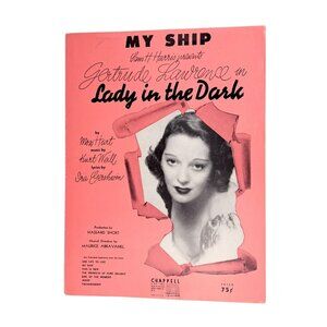 Vintage My Ship Sheet Music Lady In The Dark 1941 Gertrude Lawrence Ira Gershwin